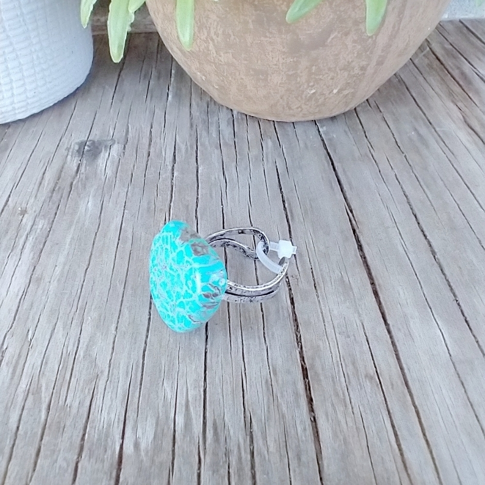 Western Turquoise Stone Cuff Ring